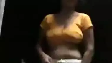 Woman forgets about morality and performs sex striptease on camera