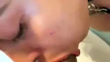 Desi Sexy Babe Giving Blowjob Fingerring Taking Cum All Over Face Fucking Part 2