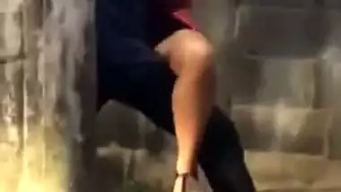 Outdoor quickie sex action has been caught on livecam