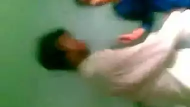 cute college student boobs and pussy is enjoyed by her classmate in the class
