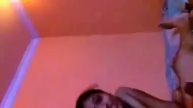 Indian chick flashes her XXX body sitting next to a naked sex stick