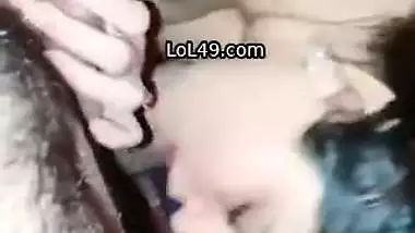 Glowing skin hot wife topless blowjob to hairy husband