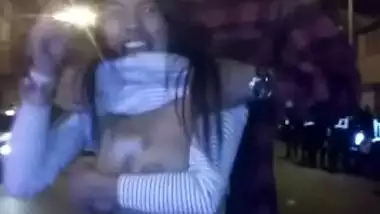 Desi Girl Unwilling Pull Ups of Top To Show Her Boobs To Friends…Hot Boobie