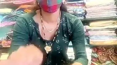 Horny Bhabi in Green Salwar Showing Pussy and Ass in Shop