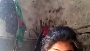 XXX clip of Dehati Desi wife taking obscene poses in the shower room