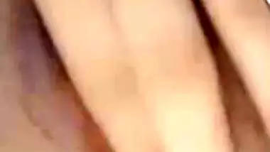 Sexy Indian XXX babe showing boobs and playing with pussy on video call