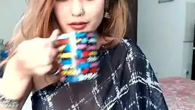 Married Desi lovely with nose piercing has XXX fun with pink sex toy