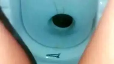 Pee in a Public Toilet indian style on an eco farm - anyone can Come inside - the door unlocke