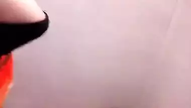 Indian man and girl lie in bed and guy plays with teen's XXX boobies