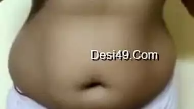 Busty Desi nympho dances and XXX strips to play with her huge tits