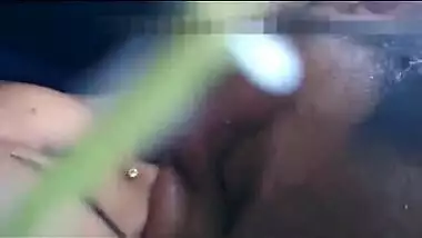 Outdoor porn video in which Indian man impales wife's hairy snatch