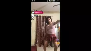Suma Schoolgirl ,Mini Skirt and See through Top dance, Bra slip and Navel show